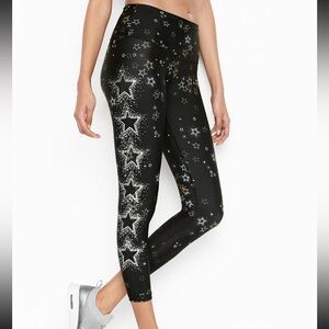 Victoria secret sport black sparkle star legging size L